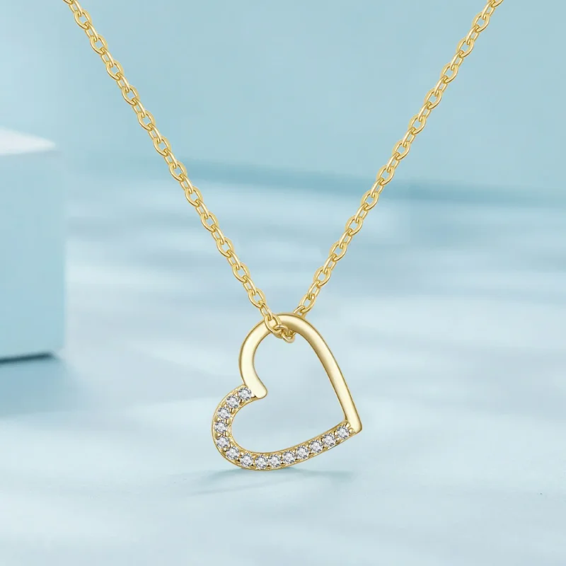 (imagine pentru) Colier în stil Pandora cu inimă din aur de 14K - SCN347-B - Vizualizare 2