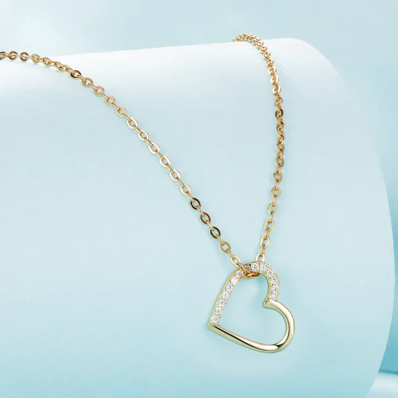 (imagine pentru) Colier în stil Pandora cu inimă din aur de 14K - SCN347-B - Vizualizare 3