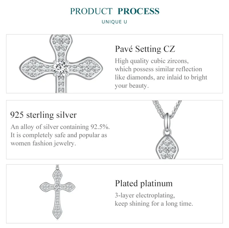 (imagine pentru) Colier stil Pandora cu cruce - BSN303 - Vizualizare 6