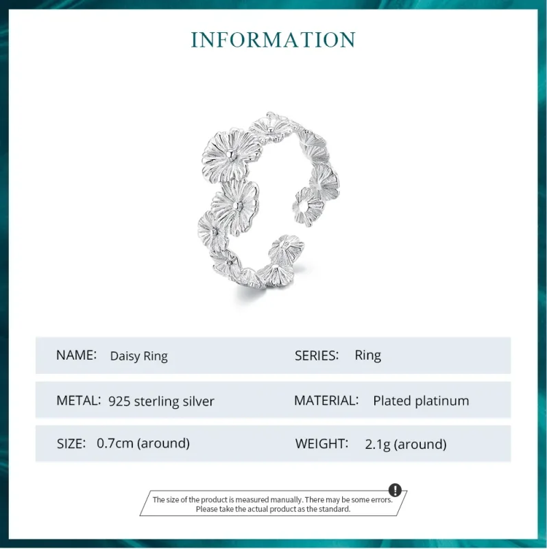 (imagine pentru) Inel bandă clasică cu floare Daisy în stil Pandora - BSR382 - Vizualizare 6