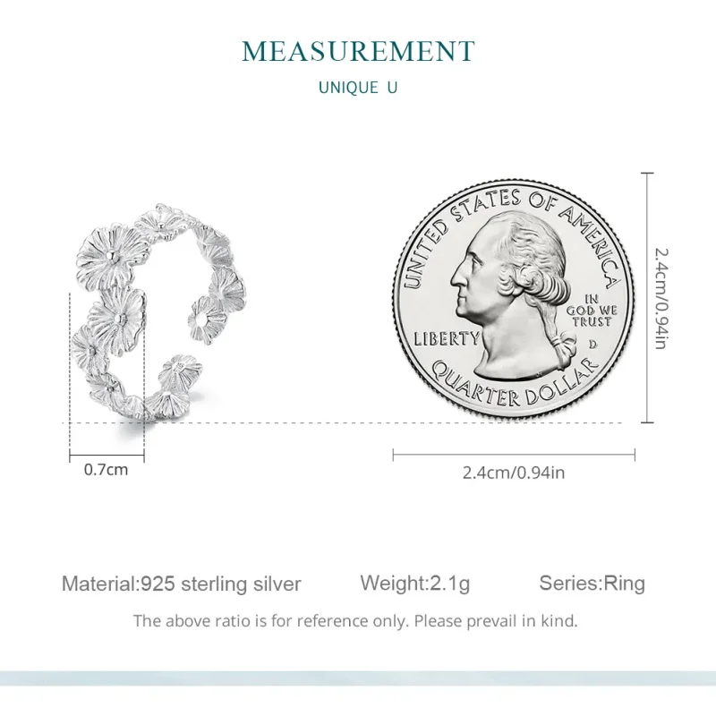 (imagine pentru) Inel bandă clasică cu floare Daisy în stil Pandora - BSR382 - Vizualizare 7