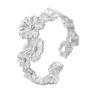 (imagine pentru) Inel bandă clasică cu floare Daisy în stil Pandora - BSR382