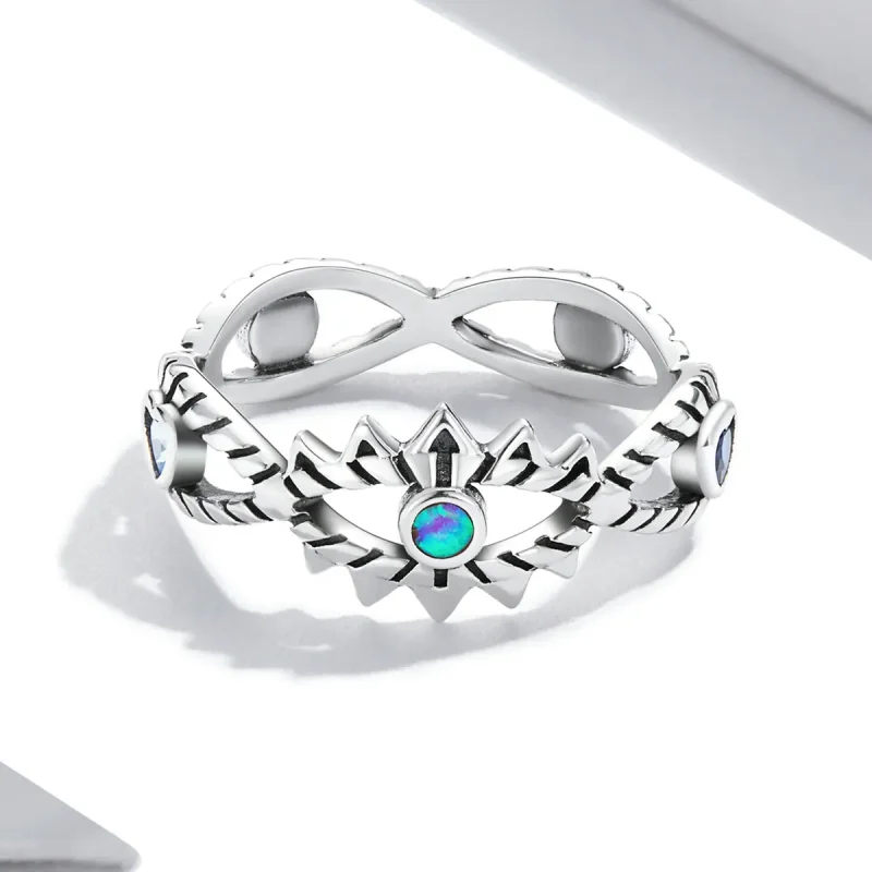 (imagine pentru) Inel de stil Pandora cu safir - SCR800 - Vizualizare 3