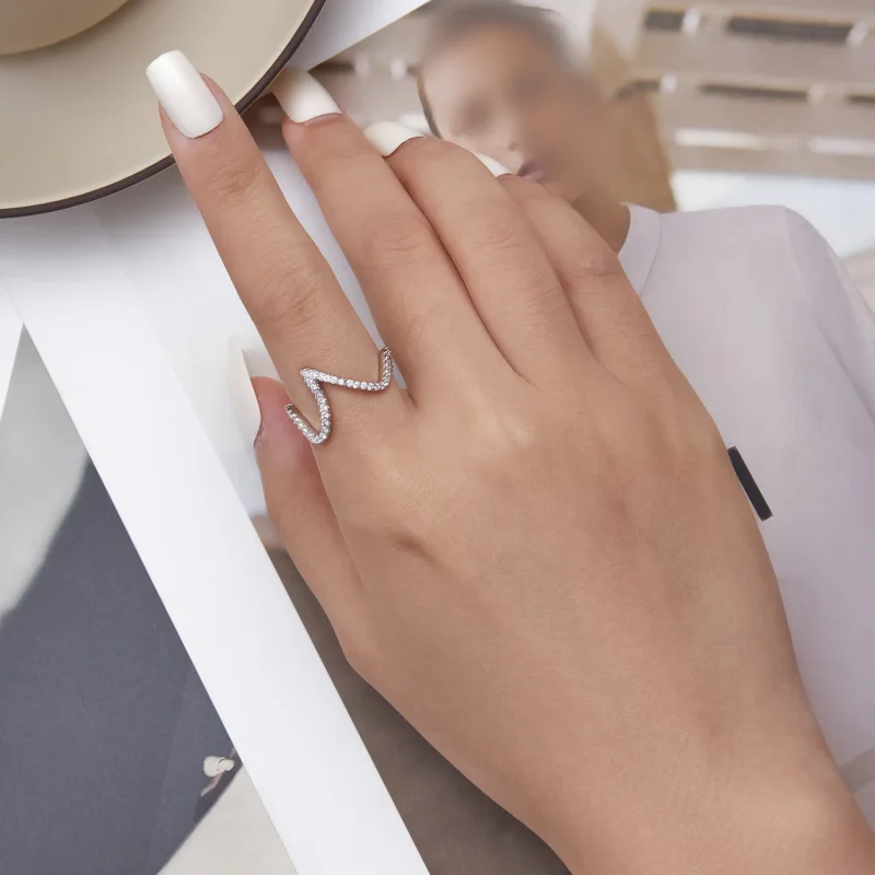 (imagine pentru) Inel în stil Pandora cu model zig-zag - BSR314 - Vizualizare 6