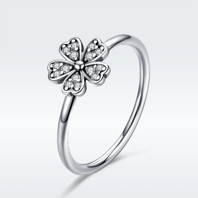 (imagine pentru) Inel stil Pandora cu floare margaretă, argintiu - SCR398 - Vizualizare 3