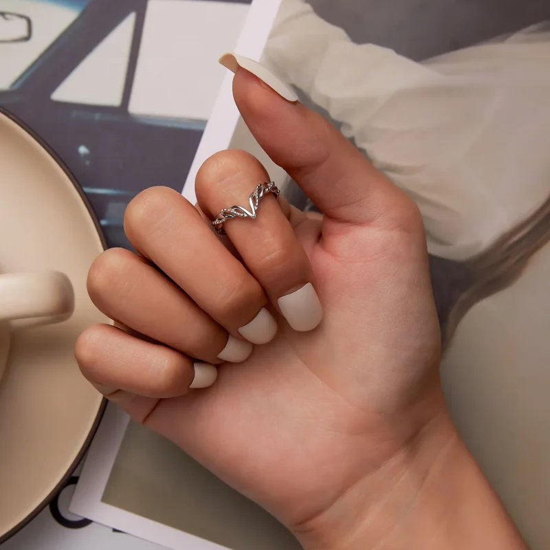 (imagine pentru) Inelul Tiara de stil Pandora cu formă de furcă - BSR258 - Vizualizare 6