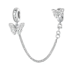 (imagine pentru) Lanț de siguranță în stil Pandora cu fluture - BSC801
