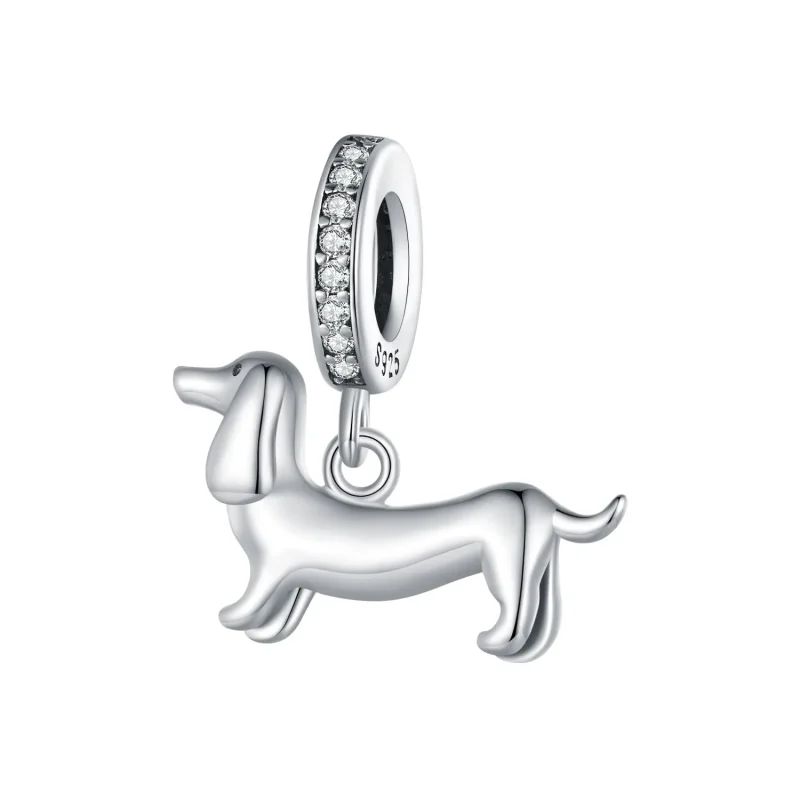 (imagine pentru) Pandantiv stil Pandora cu un câine Dachshund - SCC2561