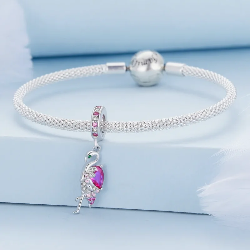 (imagine pentru) Pandora Stil Flamingo Charm - BSC833 - Vizualizare 3