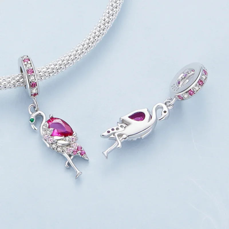 (imagine pentru) Pandora Stil Flamingo Charm - BSC833 - Vizualizare 4