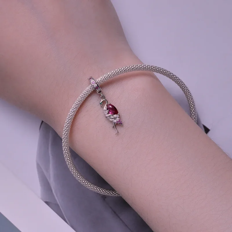 (imagine pentru) Pandora Stil Flamingo Charm - BSC833 - Vizualizare 5