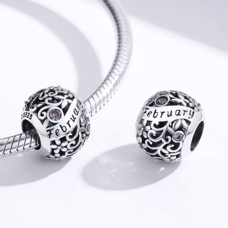 (imagine pentru) Pandora Stil Pietre de Nastere pentru Luna Februarie - SCC1385-2 - Vizualizare 3