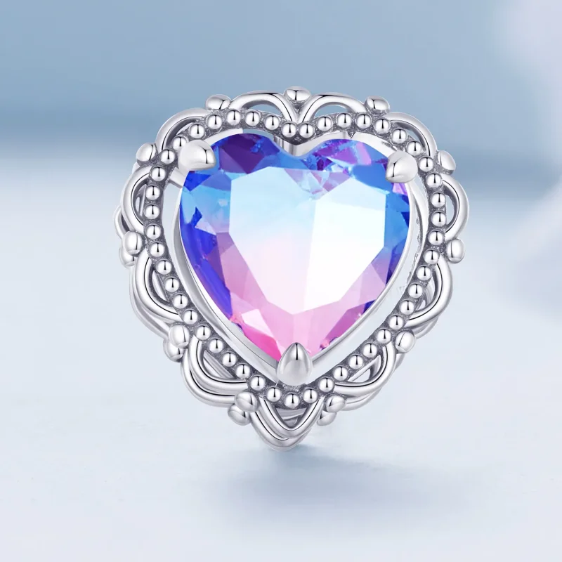 (imagine pentru) Pandora Style Pentru Totdeauna iubirea mea Culoare Gradient Inimă Charm - BSC830 - Vizualizare 2
