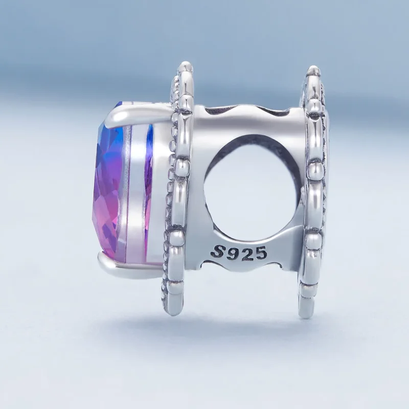(imagine pentru) Pandora Style Pentru Totdeauna iubirea mea Culoare Gradient Inimă Charm - BSC830 - Vizualizare 3