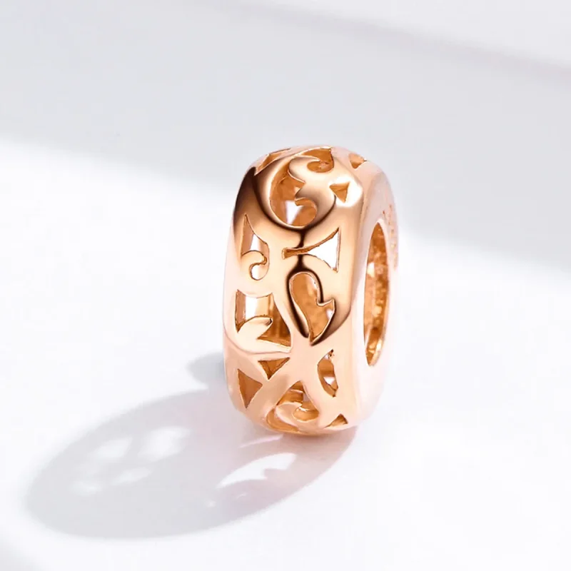 (imagine pentru) Pandora Style Rose Gold Spacer Charm - Breloc Spacer Aur Roz - SCC716-C - Vizualizare 3
