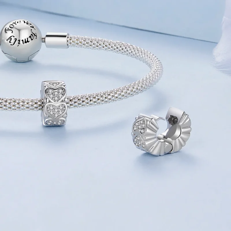 (imagine pentru) Spacer in formă de inimă în stil Pandora - BSC885 - Vizualizare 4