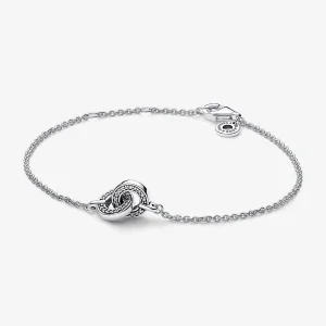 (imagine pentru) Brățară cu lanț Pandora Signature Intertwined Pavé - 592742C01