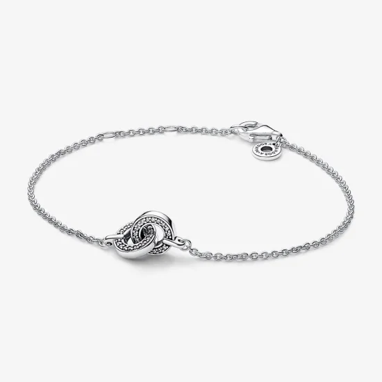 (imagine pentru) Brățară cu lanț Pandora Signature Intertwined Pavé - 592742C01