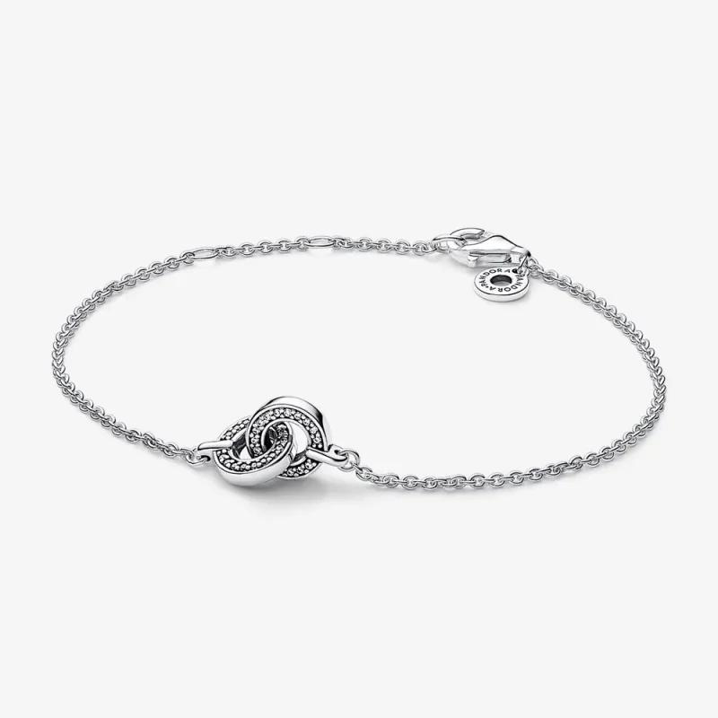 (imagine pentru) Brățară cu lanț Pandora Signature Intertwined Pavé - 592742C01