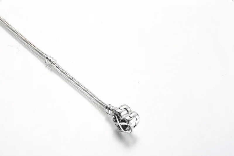 (imagine pentru) Brățară Pandora Moments Sparkling Infinity Heart Clasp Snake Chain - 592645C01 - Vizualizare 4