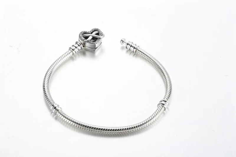 (imagine pentru) Brățară Pandora Moments Sparkling Infinity Heart Clasp Snake Chain - 592645C01 - Vizualizare 5