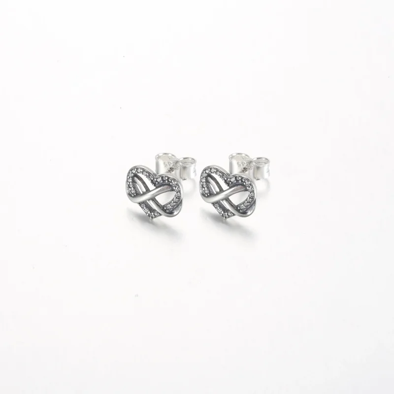 (imagine pentru) Cercei cu pandantiv in forma de inima infinita Pandora Sparkling - 292667C01 - Vizualizare 2