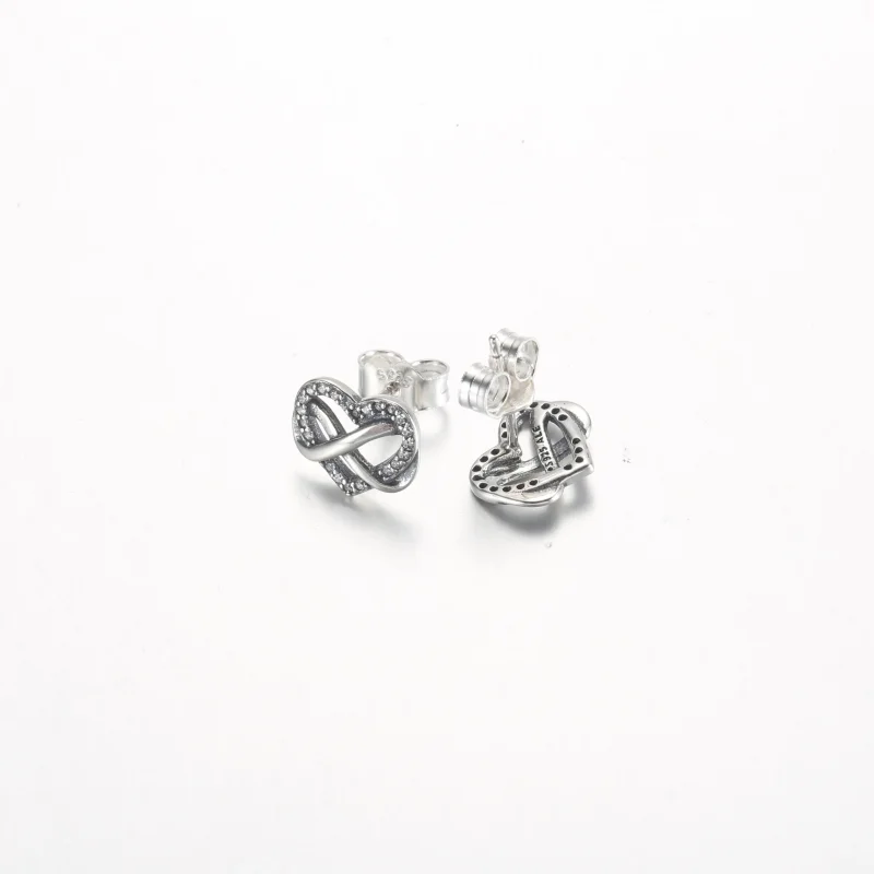 (imagine pentru) Cercei cu pandantiv in forma de inima infinita Pandora Sparkling - 292667C01 - Vizualizare 4