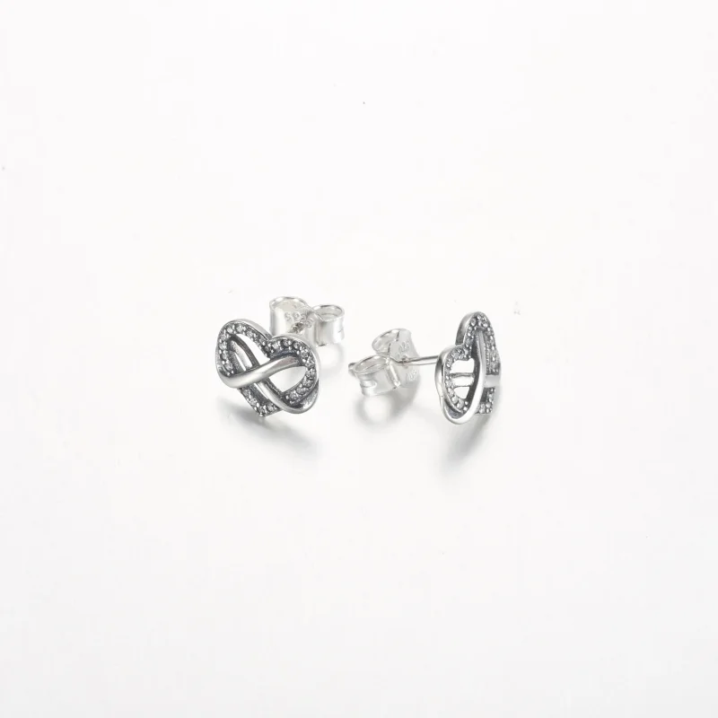 (imagine pentru) Cercei cu pandantiv in forma de inima infinita Pandora Sparkling - 292667C01 - Vizualizare 5