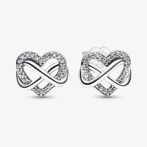 (imagine pentru) Cercei cu pandantiv in forma de inima infinita Pandora Sparkling - 292667C01