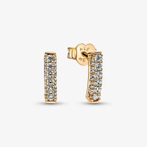 (imagine pentru) Cercei de tip Pandora Timeless Pavé, cu un singur rând de bare cu pietre - 262626C01