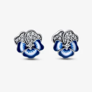 (imagine pentru) Cercei de tip stud Pandora Blue Pansy Flower - 290781C01