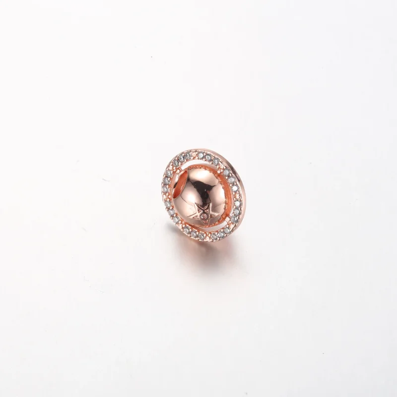 (imagine pentru) Charm Pandora Saturn, placat cu aur roz de 14k, cu zirconiu cubic transparent - - Vizualizare 5