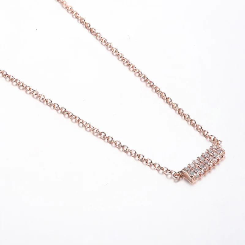 (imagine pentru) Colier Pandora Timeless Pavé cu două rânduri de bare - 382621C01-45 - Vizualizare 2