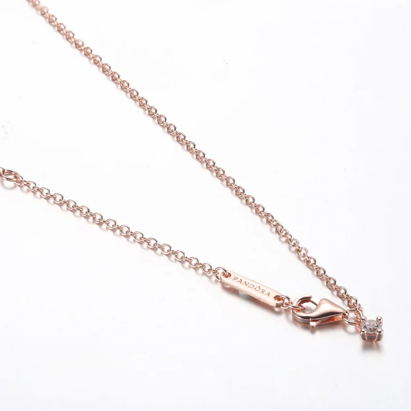 (imagine pentru) Colier Pandora Timeless Pavé cu două rânduri de bare - 382621C01-45 - Vizualizare 4