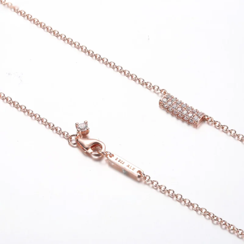 (imagine pentru) Colier Pandora Timeless Pavé cu două rânduri de bare - 382621C01-45 - Vizualizare 5