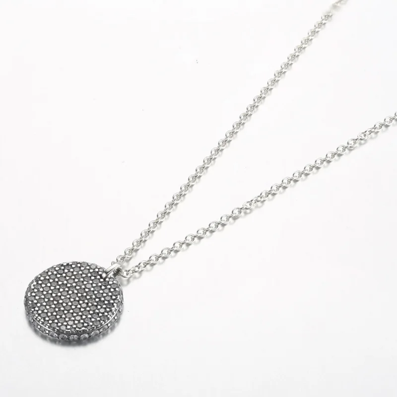 (imagine pentru) Colierul Pandora Timeless Pavé Round Pendant - 392632C01-45 - Vizualizare 2