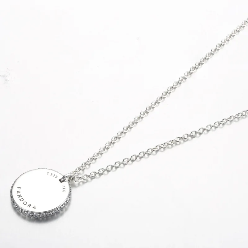 (imagine pentru) Colierul Pandora Timeless Pavé Round Pendant - 392632C01-45 - Vizualizare 3