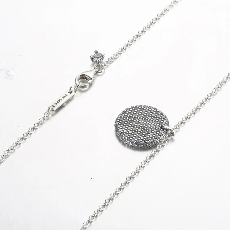 (imagine pentru) Colierul Pandora Timeless Pavé Round Pendant - 392632C01-45 - Vizualizare 5