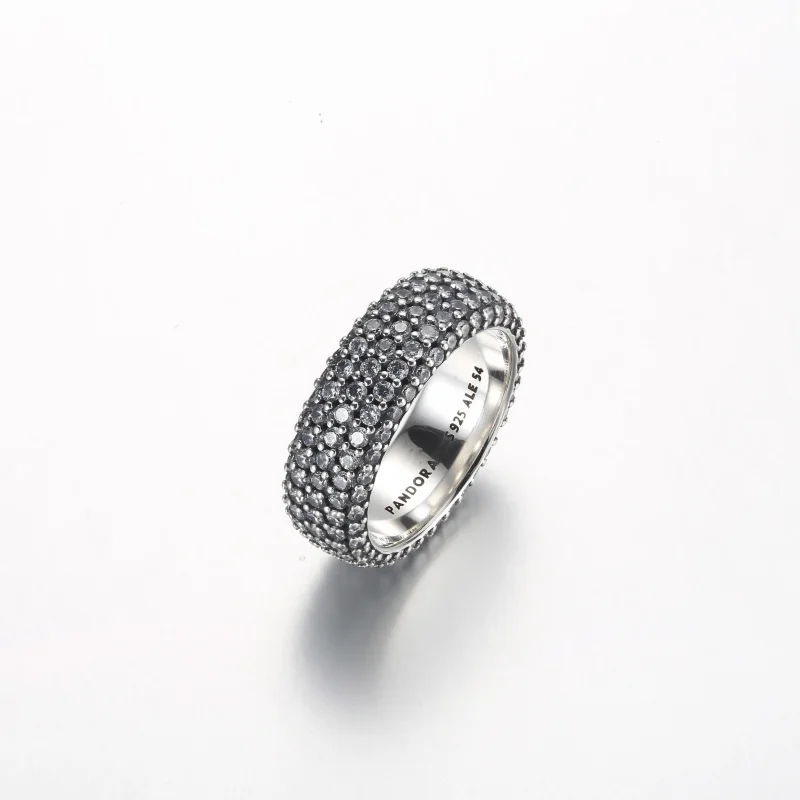 (imagine pentru) Inel Pandora Timeless cu trei rânduri de pavé - 192634C01 - Vizualizare 2