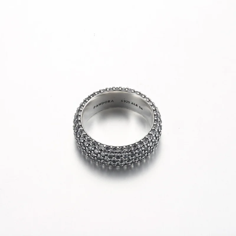 (imagine pentru) Inel Pandora Timeless cu trei rânduri de pavé - 192634C01 - Vizualizare 3