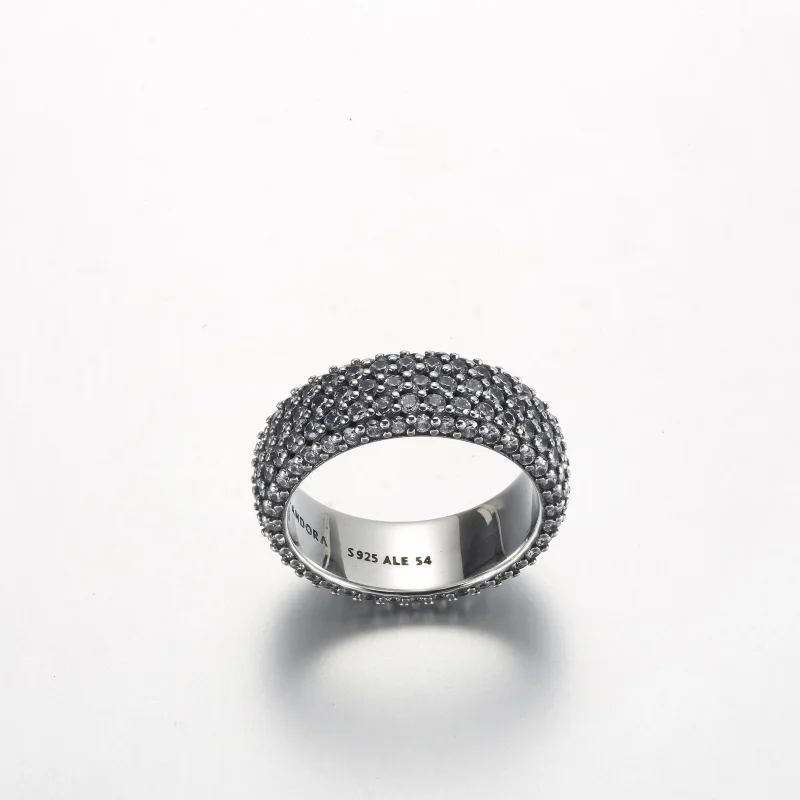 (imagine pentru) Inel Pandora Timeless cu trei rânduri de pavé - 192634C01 - Vizualizare 5