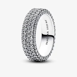 Inel Pandora Timeless cu trei rânduri de pavé - 192634C01 (imagine pentru) Inel Pandora Timeless cu trei rânduri de pavé - 192634C01
