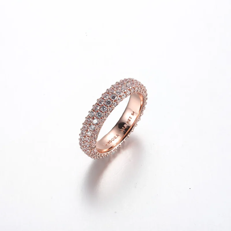 (imagine pentru) Inel Pandora Timeless Pavé cu două rânduri - 182629C01 - Vizualizare 2