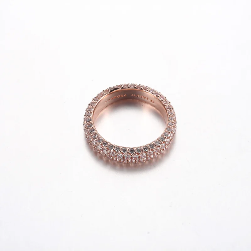 (imagine pentru) Inel Pandora Timeless Pavé cu două rânduri - 182629C01 - Vizualizare 3