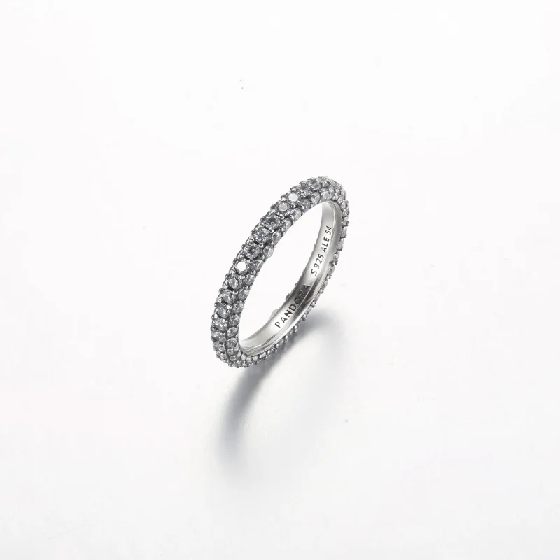 (imagine pentru) Inel Pandora Timeless Pavé cu un singur rând - 192627C01 - Vizualizare 2