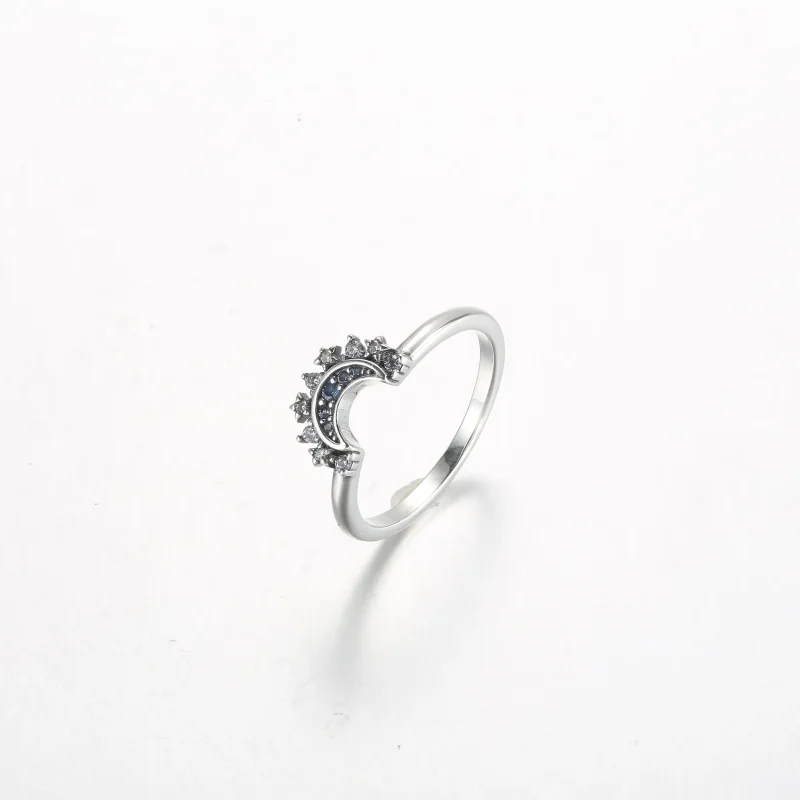 (imagine pentru) Inelul Pandora Celestial Blue Sparkling Moon - 192675C01 - Vizualizare 2