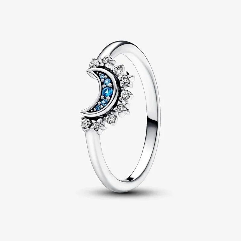(imagine pentru) Inelul Pandora Celestial Blue Sparkling Moon - 192675C01