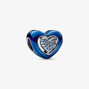 (imagine pentru) Pandantivul Pandora cu Inimă Albastră Rotativă - 792750C01
