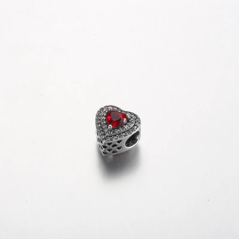 (imagine pentru) Pandora Charm inimioară strălucitoare nivelată - 799218C02 - Vizualizare 2