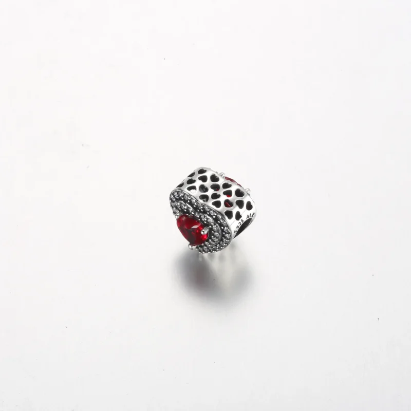 (imagine pentru) Pandora Charm inimioară strălucitoare nivelată - 799218C02 - Vizualizare 3